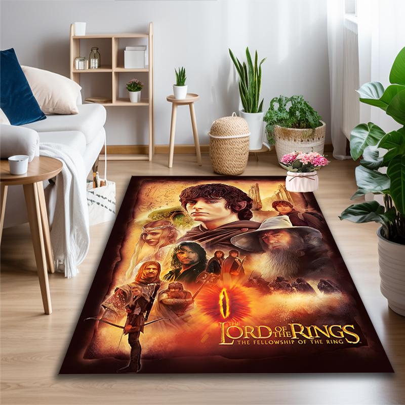 [1pc Lord Rings Fellowship Art Office Carpet] Easy Maintenance Chair Rug for Conference Room Use, Durable Area Sofa Floor Mat