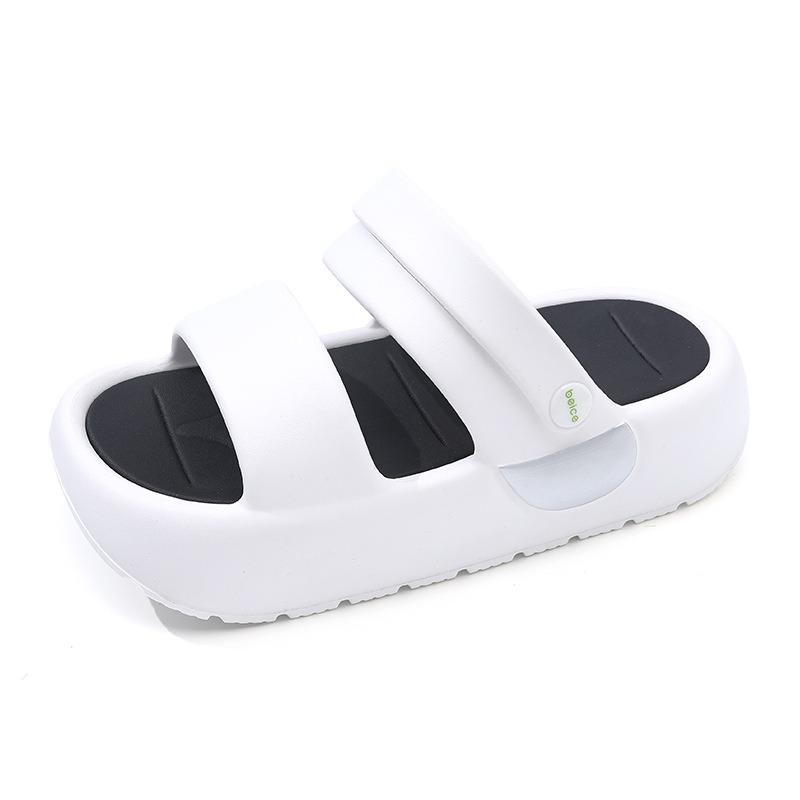 Summer new women's thick bottom one-word drag non-slip wear-resistant fashion simple buckle indoor and outdoor cool slippers
