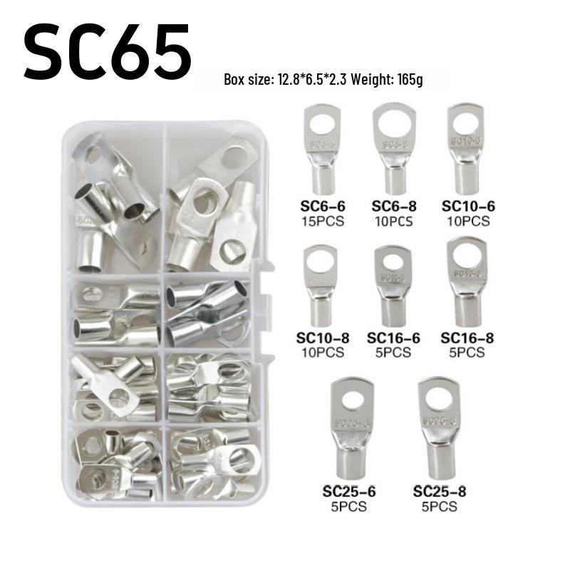 Copper Tube Terminals Set: 80-SC Series, 160-Piece Peep Hole SC6-25 Boxed