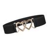 Simple Double Heart Buckles Waist Cincher Elastic Waistband Breathable Fabric Corset Belt For Women Fashion Accessories