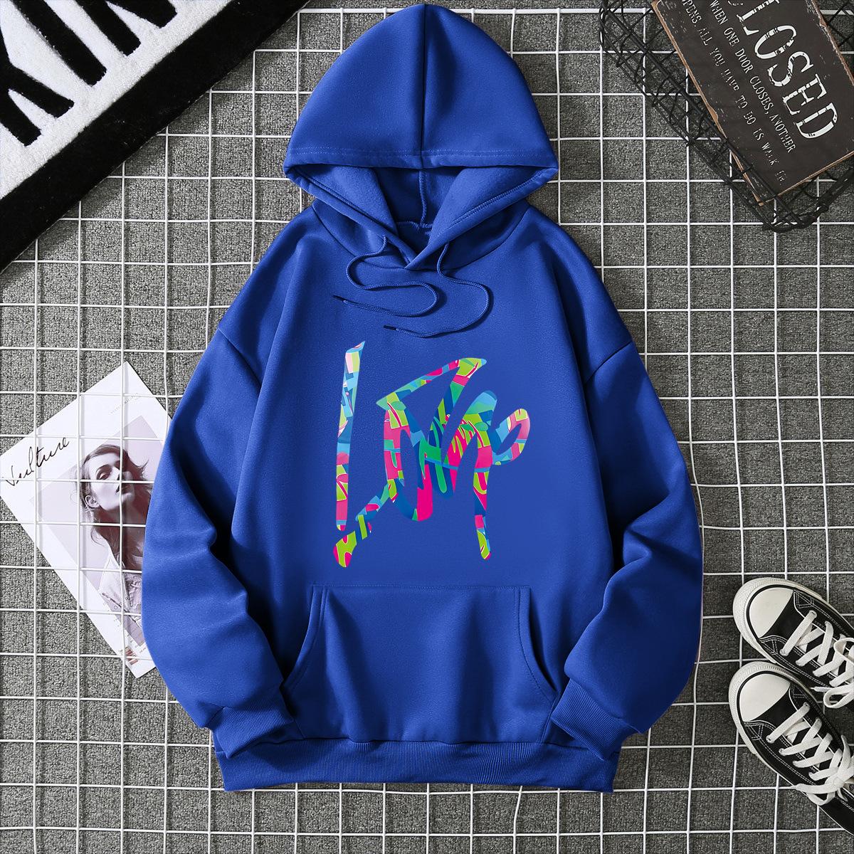 Осенне-зимний бархатный новый модный худи свободный и стройнящий 7017 5XL королевский синий 1450₽