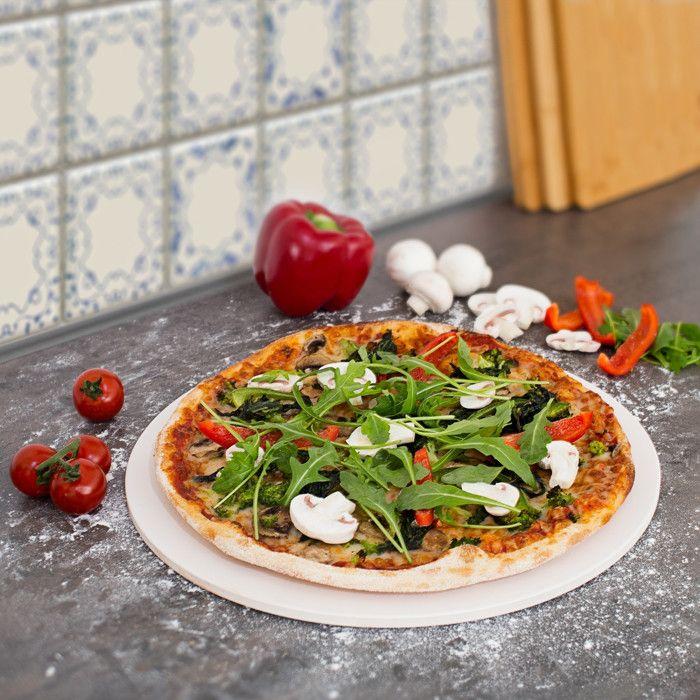 Relaxdays Pierre À Pizza Diamètre 33 Cm Épaisseur; 1 Cm Cuisson Au Four Pierre À Griller Ustensile Cuisine Pains, Beige