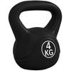 Kettlebell 4 Kg Sand Filled with Wide Handle and Flat Base for Training 18x12x20 Cm Black