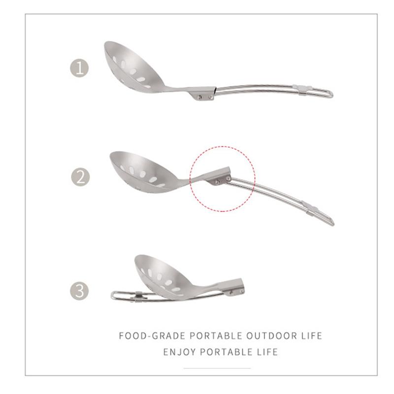 Good-Kitchen Outdoor Camping Soup Spoon Mountaineering Backpacker Portable Pot Soup Spoon Portable Folding Soup Spoon