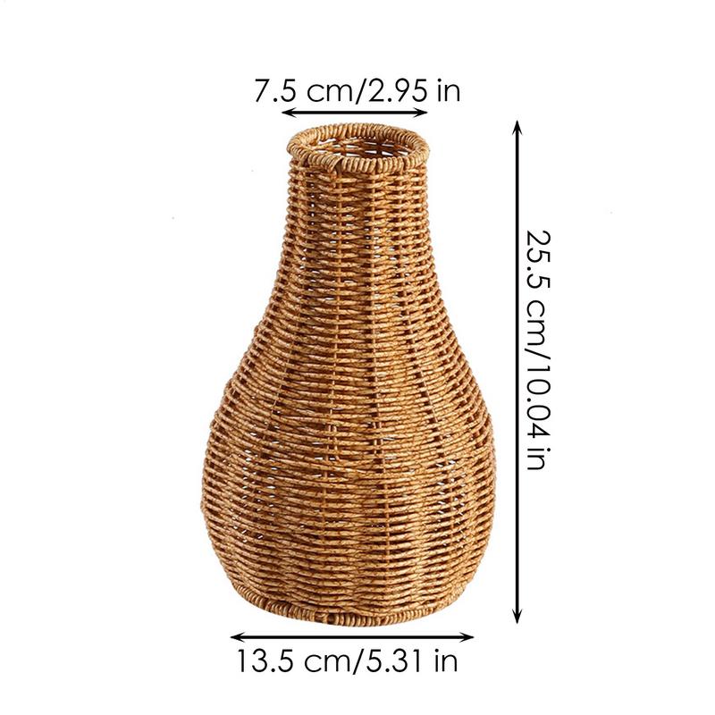Rustic Vase Pampas Grass Vase Home Decor 25.5cm/10inch Artistic Boho Style Style Woven Plant Holder for Home Table Centerpiece