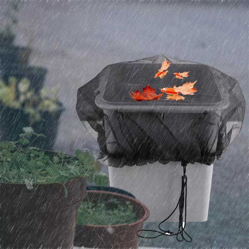 2/4 Stück Langlebige Netzabdeckung 2-in-1 für Regen - Netz mit Kordelzug, um Blätter und Ablagerungen aus der Regenwassersammlung fernzuhalten Tan