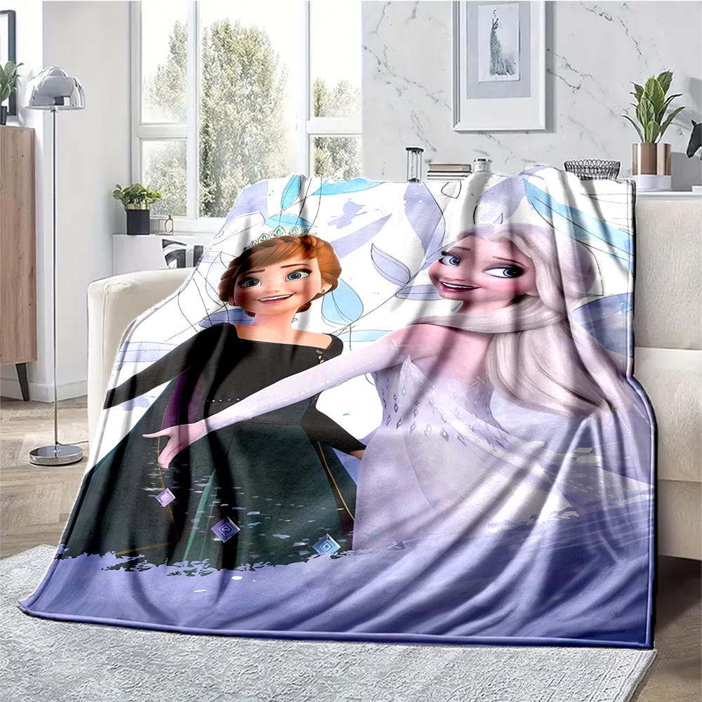 Elsa Theme Printed Blanket - Perfect for Couch, Bed, Travel & Outdoor Use | Machine Washable, Cozy & Durable.