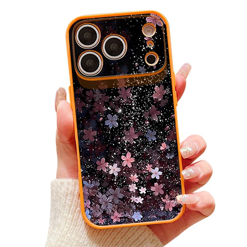 Magnetic For Magsafe Case For iPhone 17 Pro Max Starry Sky Cherry Blossom Pattern Skin Feeling Cover For iPhone 16 15 14 13 Pro Max