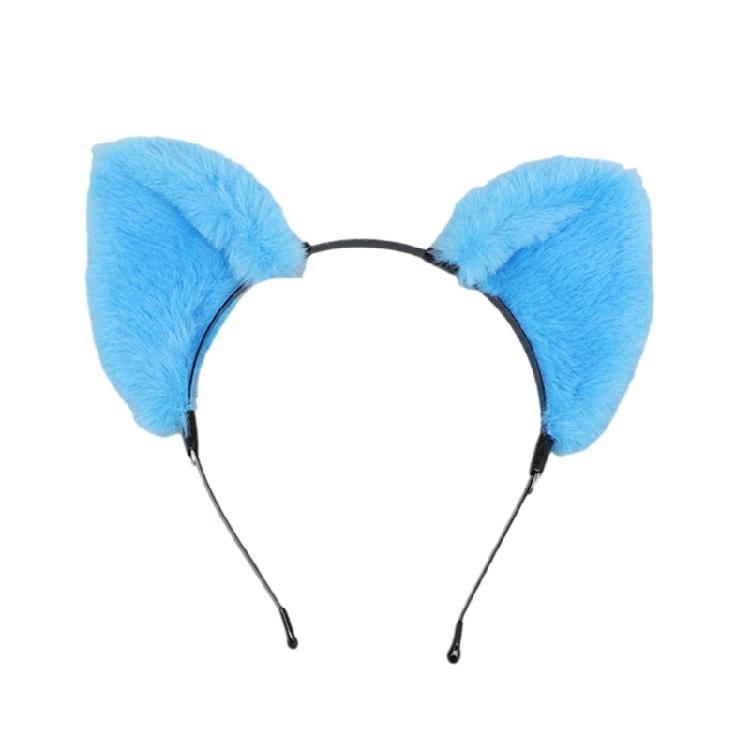 

Artificial Cartoon Ear Headband Cosplay Costume Hairhoop Masquerades Party Hairband Anime Fair Role Play Head Accessory синій