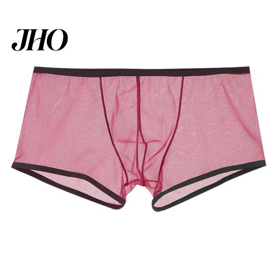 Mesh Panties Men U Convex Color Matching Stretchy Low Trendy Briefs Waist See Through Underpants Underwear for Sleeping Sexy