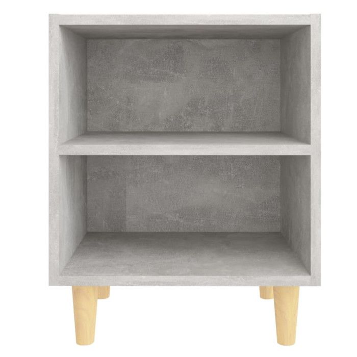 VidaXL Table de chevet avec pieds en bois Gris béton 40x30x50 cm