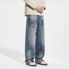 Trendy American High Street Retro Washed Old Blue Simple Jeans Loose Casual Fashion Denim Straight Pants