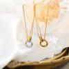 Personalized And Creative Double Ring Light Luxury Titanium Steel Does Not Fade Girls Simple Neck Chain Titanium Steel Jewelry Pendant Necklace