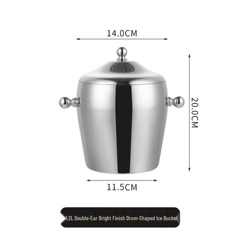 Andytai Double-Layer Stainless Steel Ice Bucket
