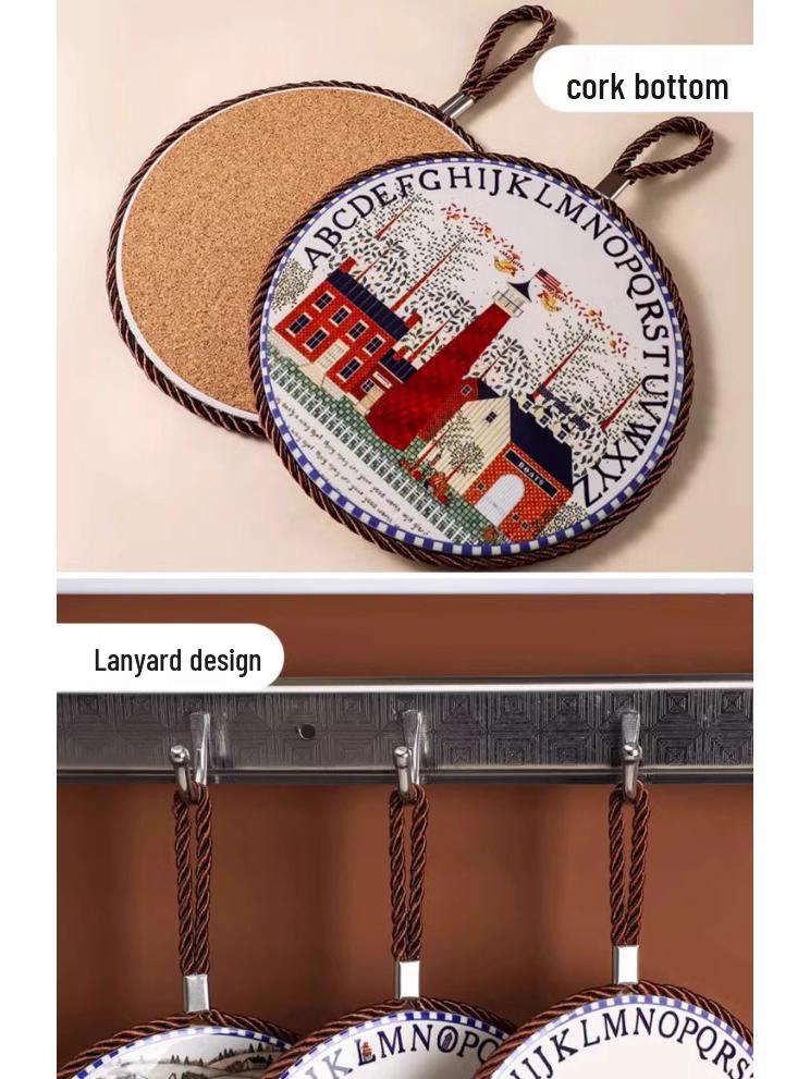 High-Temperature Resistant Retro Enamel Pot Mat – Anti-Scald Pad for Ceramic Tableware