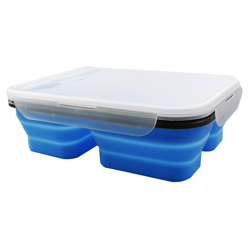 1 Stück 1300 ml Silikon Faltbare Tragbare Lunchbox Mikrowellenofen Schüssel Faltbarer Lebensmittelaufbewahrungsbehälter Waschbarer Deckel Geruchlos