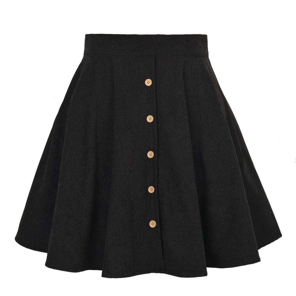 Arrival Autumn Winter All-match Women's Corduroy High Waist Button Flower Bud Skirt Party Bodycon Dress