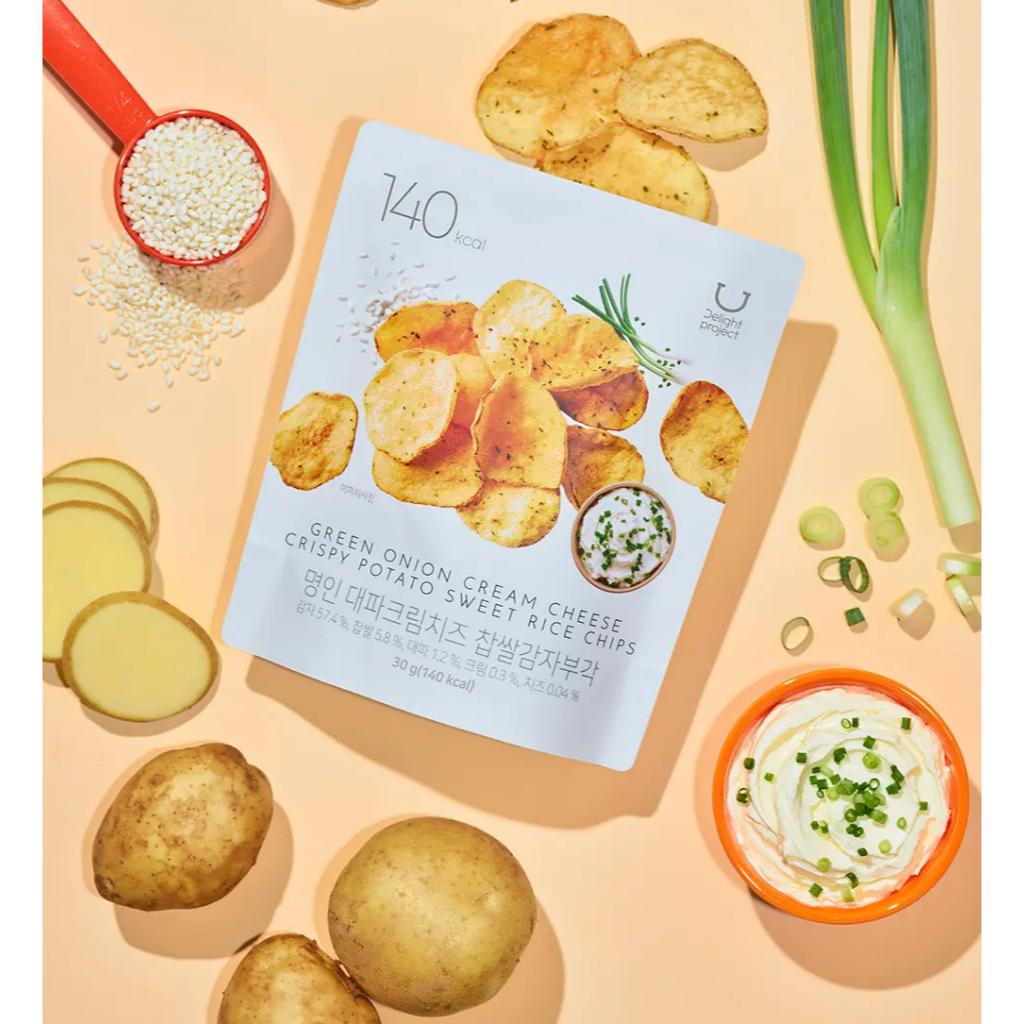 Delight project Crispy Potato Sweet Rice Chips 30g(Tomato Basil & Green Onion Cream Cheese)