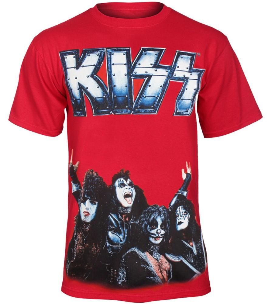 KISS cd lgo METAL LOGO GROUP PHOTO Official SHIRT MD New OOP love gun dressed Unisex T-Shirt M