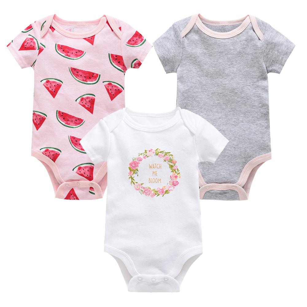 3 Items Baby Girls Clothes  Pour Nouveaux Cotton Short Sleeve Girl Bodysuit 0-12 Months Newborn Boys Clothing Toddler