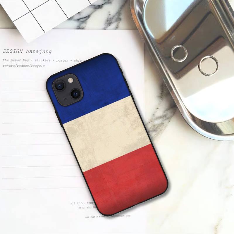 French Flag Phone Case For iPhone 11 12 Mini 13 14 15 Pro XS Max X Plus SE XR Shell