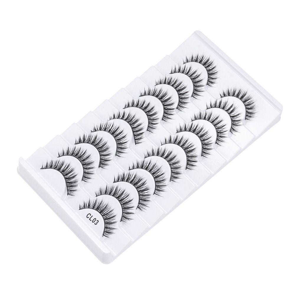 10 Pairs Natrual Long False Eyelashes Full Strip Fake Eyelash 3D Faux Mink Lash Eye Lash Extension