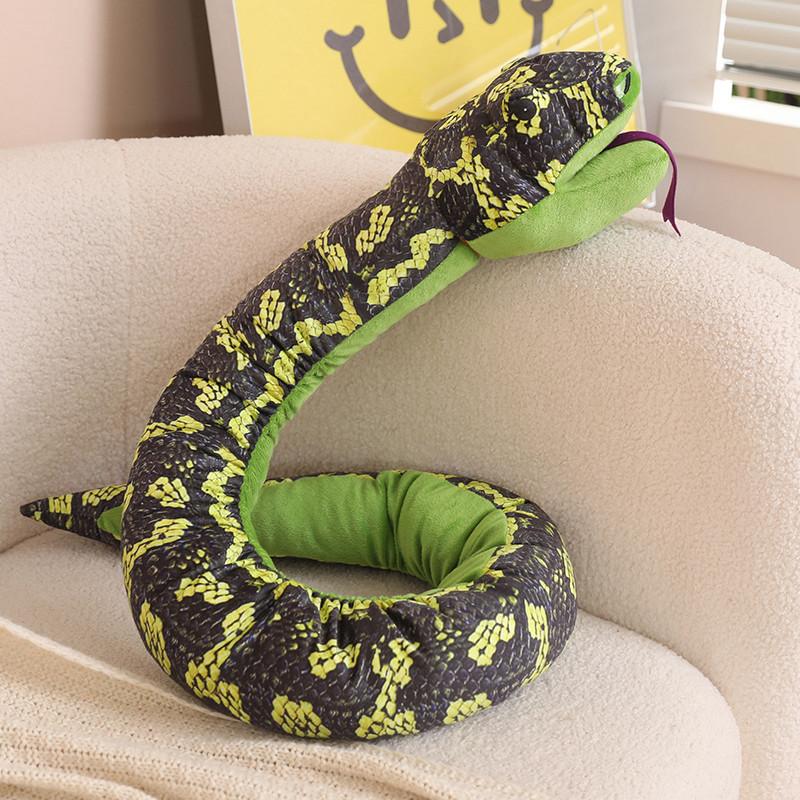 Creative simulation python hand puppet plush toy doll golden python doll boy trick funny rag doll