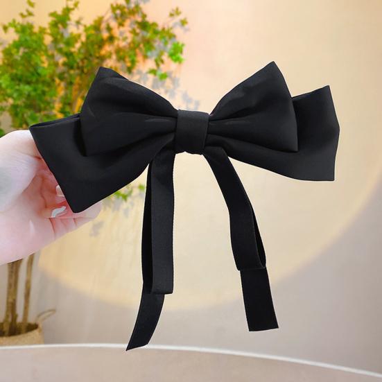 Hairpin Smooth Satin Hand-Sewn Three-Dimensional Ribbon Large Bow Hair Clip Hair Styling Tool Hair Accessories