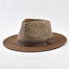 Sombrero de Paja de Verano para Hombre al Aire Libre Estilo Panamá Caballero Sombrero para el Sol de Vacaciones