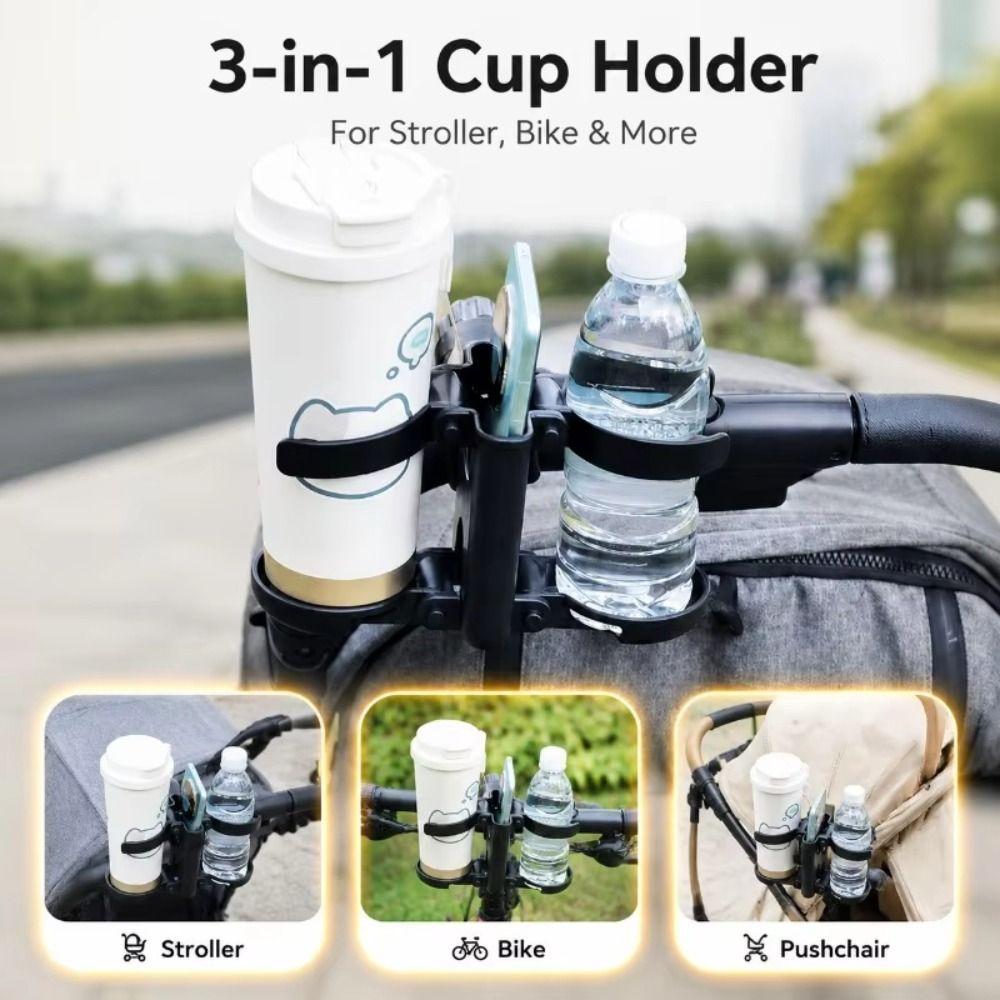Double Cup Stroller Cup Holder Foldable Drink Rack Pushchair Bottle Organizer Parent Use