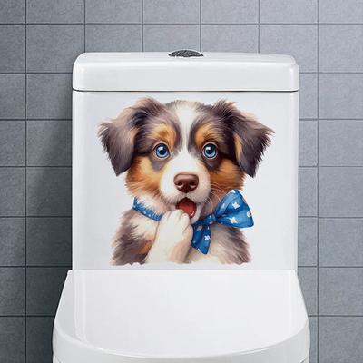 Bathroom Toilet Decoration Self Adhesive Stickers Cute Dog Cow Children's Room Wall Stickers Waterproof Easy To Stick