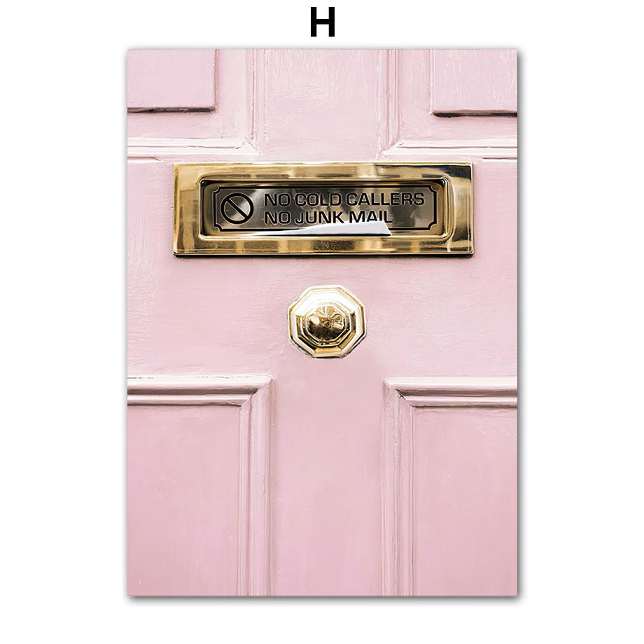 Pink Paris Building Car Cherry Blossom Rose Wall Art Canvas Painting Nordic Landscape Posters Prints Pictures Living Room Decor