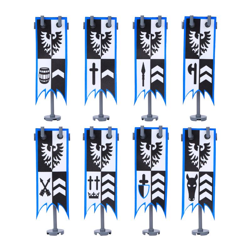 MOC Officer Cape Building Blocks Kit Medieval Lion Knights Figures Accessories Shawl Imitation Fur Cloak Bricks Toys Boys Gift