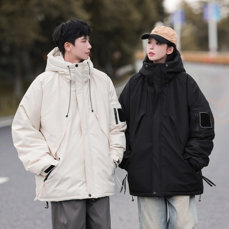 Youth popular autumn and winter new products thickened hooded down jacket blue and white duck down warm casual jacket tide