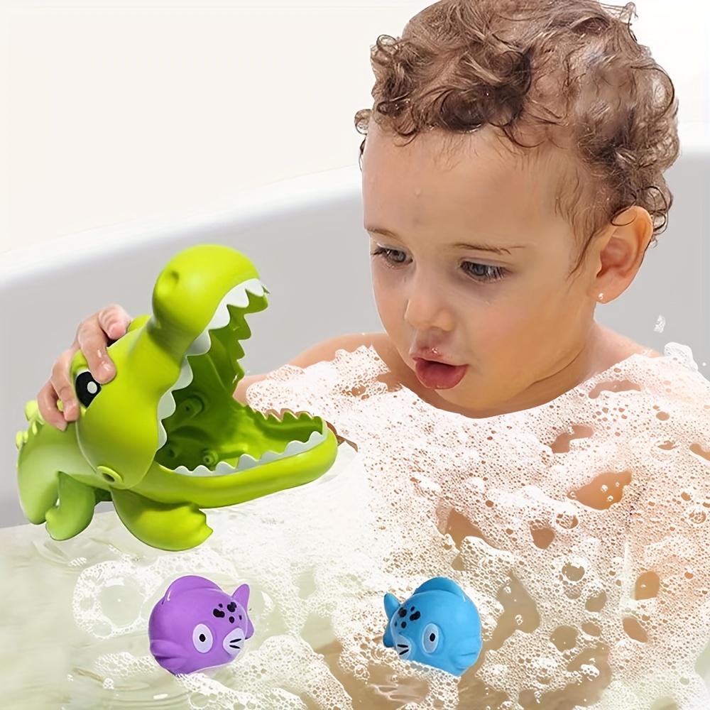 Nteractive Crocodile Bath Toy for Kids, Educational Water Playset, Durable Plastic, Fun Feeding Action, for Ages 0-3