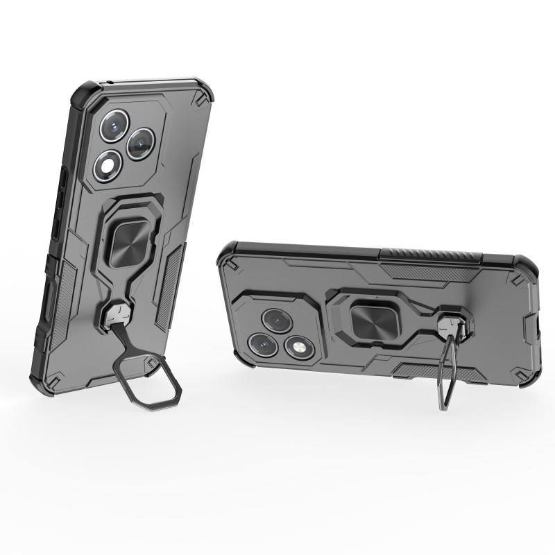 For Honor 400 Lite Phone Case WANLONFENG PC TPU Back Cover Kickstand with Tempered Glass