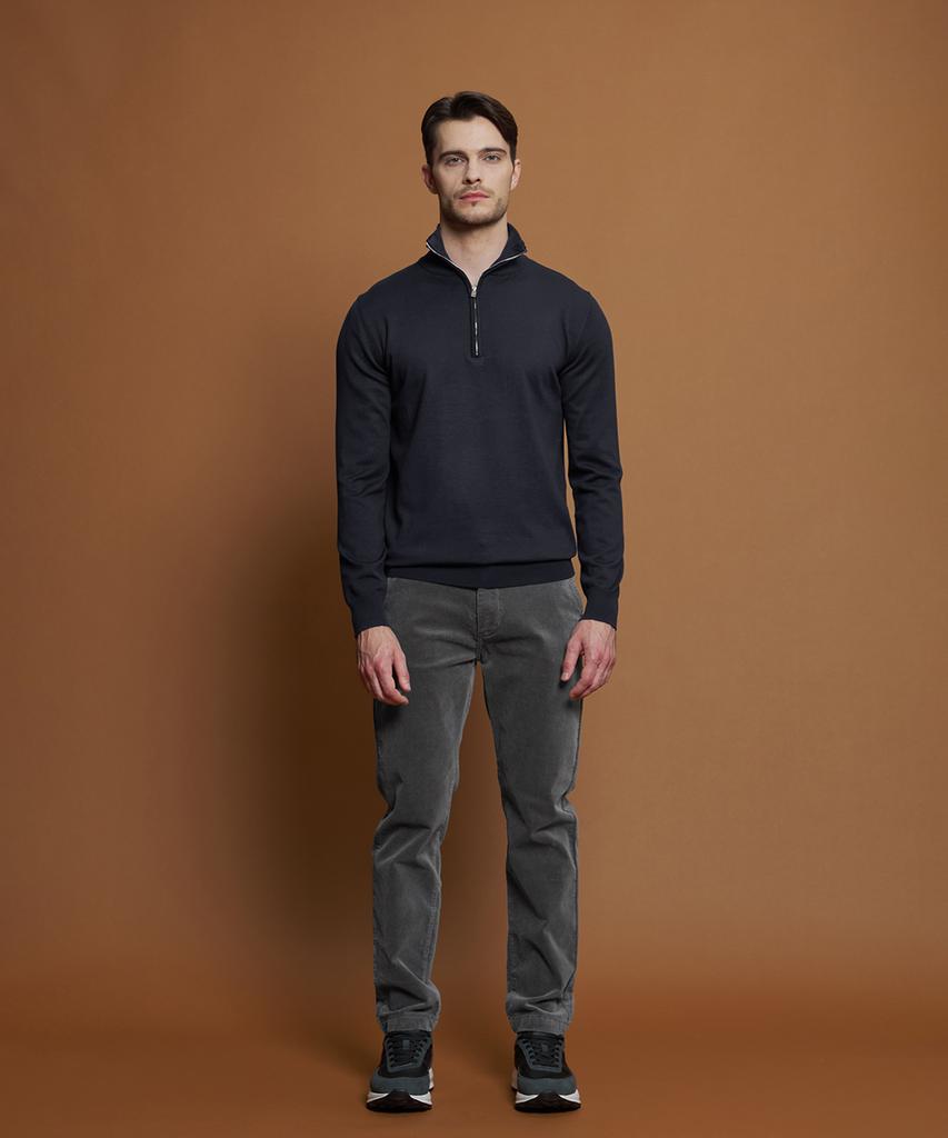 PANICALE Navy Soft Half-Zip Knit (Type B)