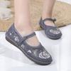 New spring cloth shoes women's fashion Hanfu flat-soled handmade embroidered shoes middle-aged mother soft-soled shoes