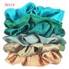 6pcs/lot Hair Scrunchies Bands Scrunchy Ties Ropes Ponytail Holder for Women or Girls Accessories Satin Headwear Solid Color Set