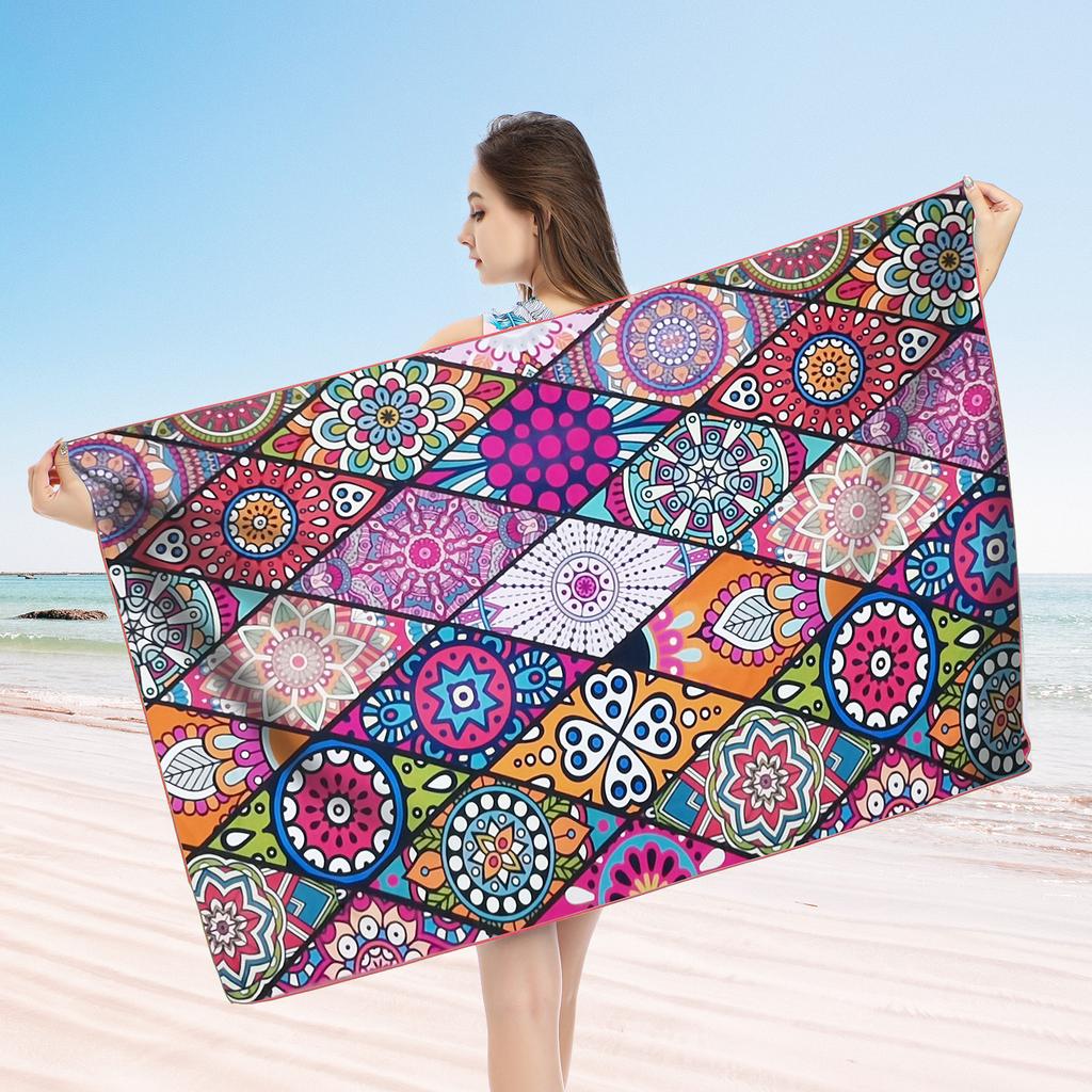 1pc Fashionable Leopard Print Large Beach Towel, Multifunctional Beach Towel for Sports Swimming, Yoga, Camping