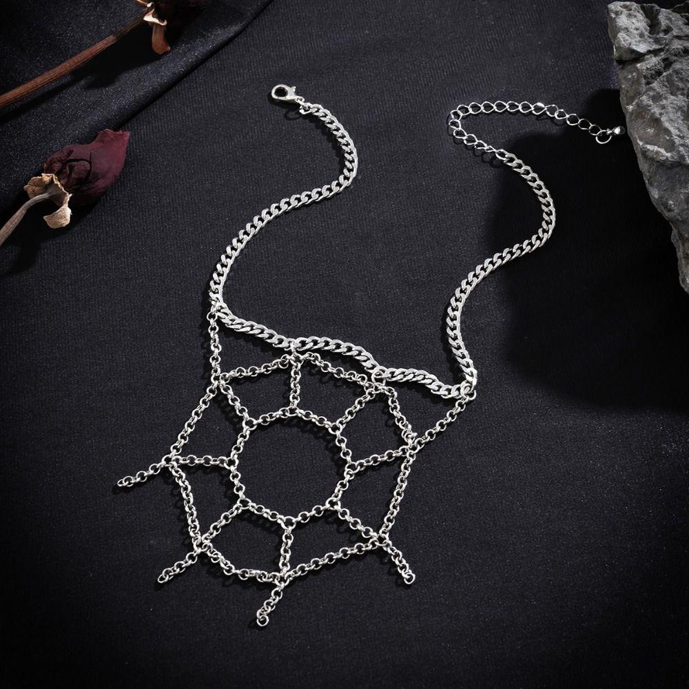Metal Spider Web Body Chain Jewelry Spider Web Thigh Chain Halloween Breast Chain  Party Decoration