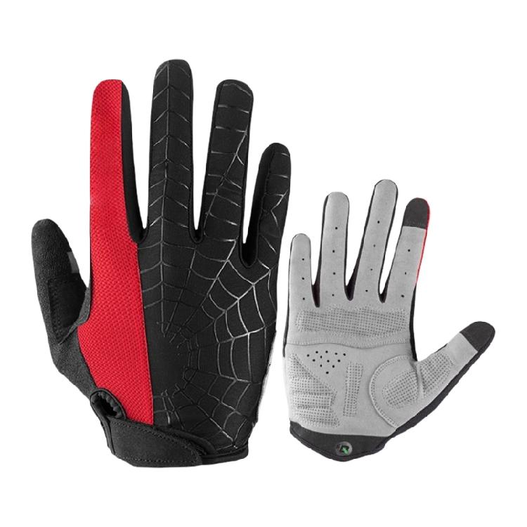 

Дышащие велосипедные перчатки с солнцезащитной тканью, улучшенная амортизация ладони для различных погодных условий, шоссейный велоспорт XL чёрный/красный