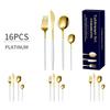 16Pcs Stainless Steel Cutlery Set Cutlery Set Mirror Polished Tableware Western Tableware, Suitable for Hotel Parties.