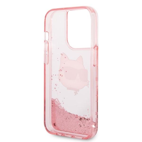 Karl Lagerfeld Klhcp14Llnchcp Iphone 14 Pro 6,1 Różowy/Pink Hardcase Glitter Choupette Head