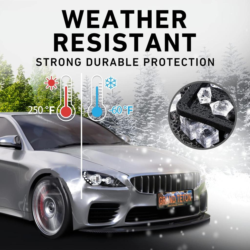 License Plate Frame,2PCS Silicone License Plate Frames With Drainage Holes, Rust-Proof, Weather-Proof And Rattle-Proof License Plate Holder For Car -