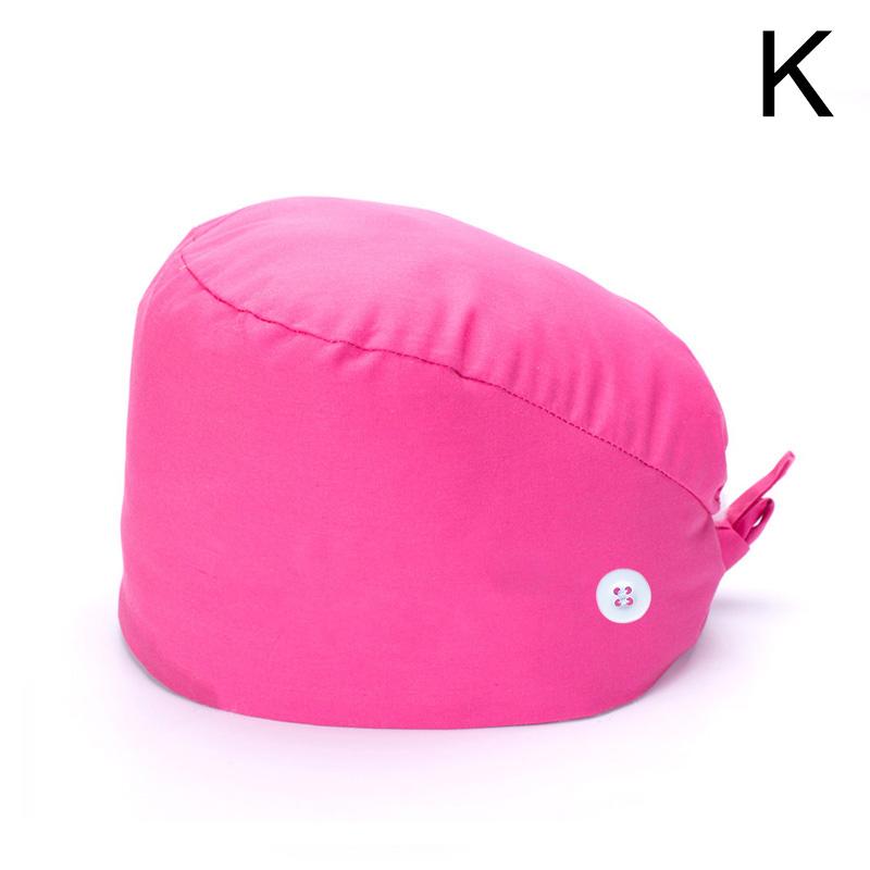 1PC High Quality Nurse Hat Head Protection Work Hat Solid Color With Button Adjustable