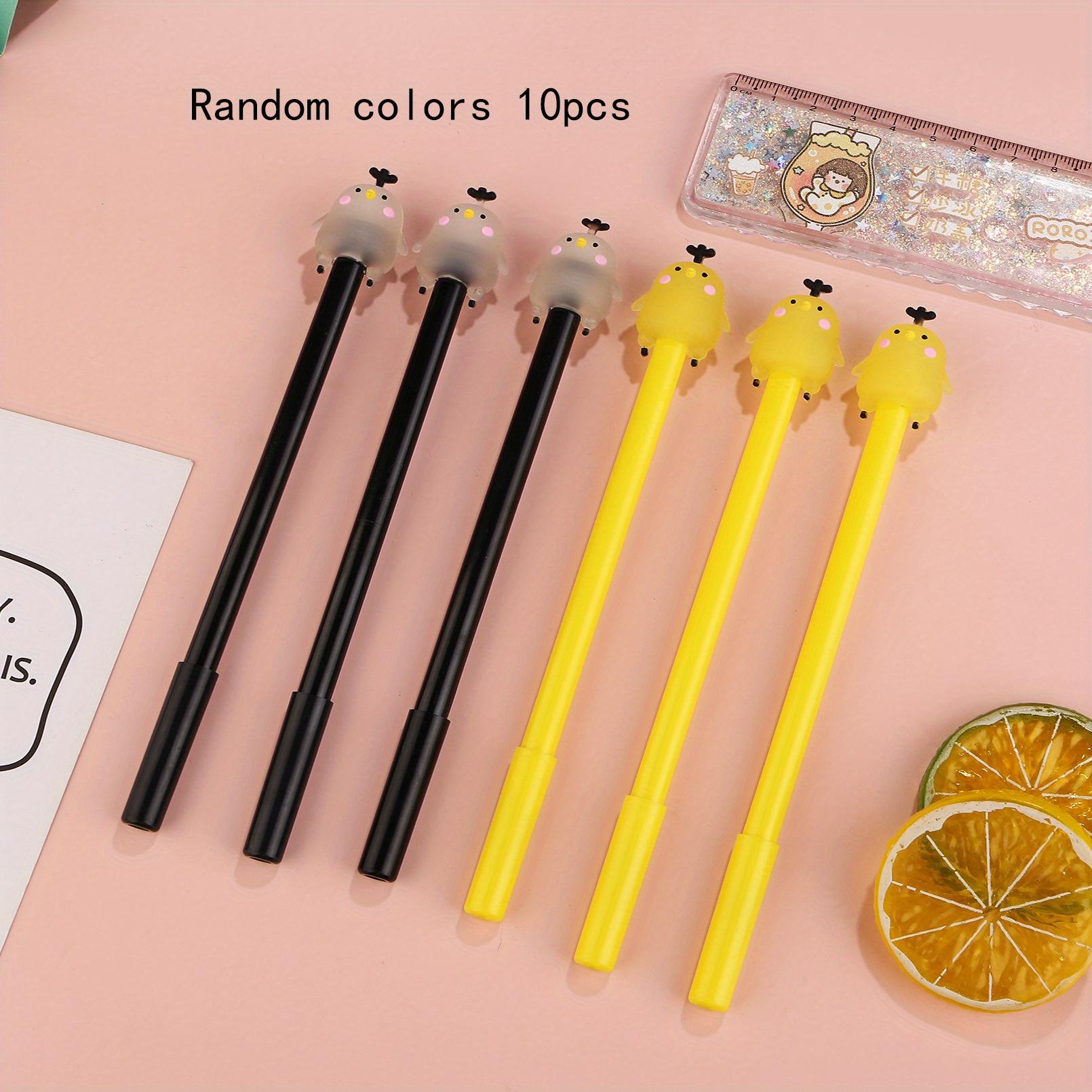 

Возвращение в школу, 10 шт., 0,5 мм, креативная мультяшная силиконовая желейная ручка в виде курицы, нейтральная ручка, милая школьная канцелярская ручка в виде курицы, черная ручка для офиса, ручка для подписи Random colors 10pcs