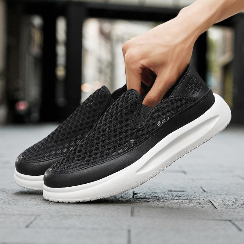 

Летняя повседневная обувь мужская обувь большого размера сетчатая полая спортивная обувь на одной педали дышащая обувь для вождения 44