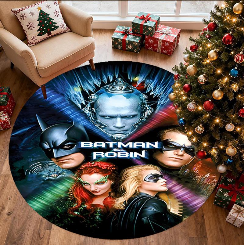 Batman Pattern Round Rug, Indoor/Outdoor Mat, for Picnic, Gameroom, Bedroom, Office, Living Room, Home Decor Carpet, Birthday Gift
