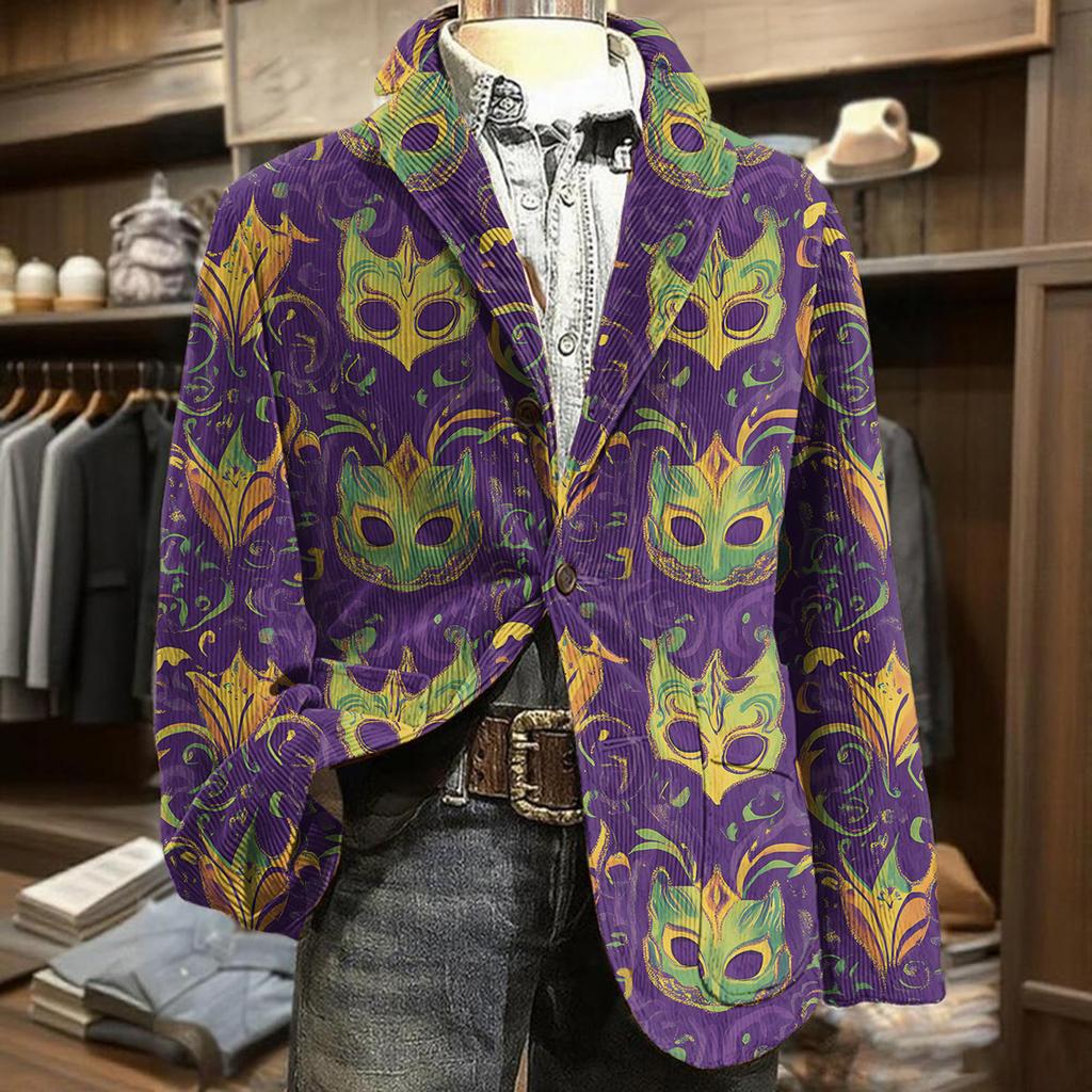 Herren Business Casual Karneval Cordjacke